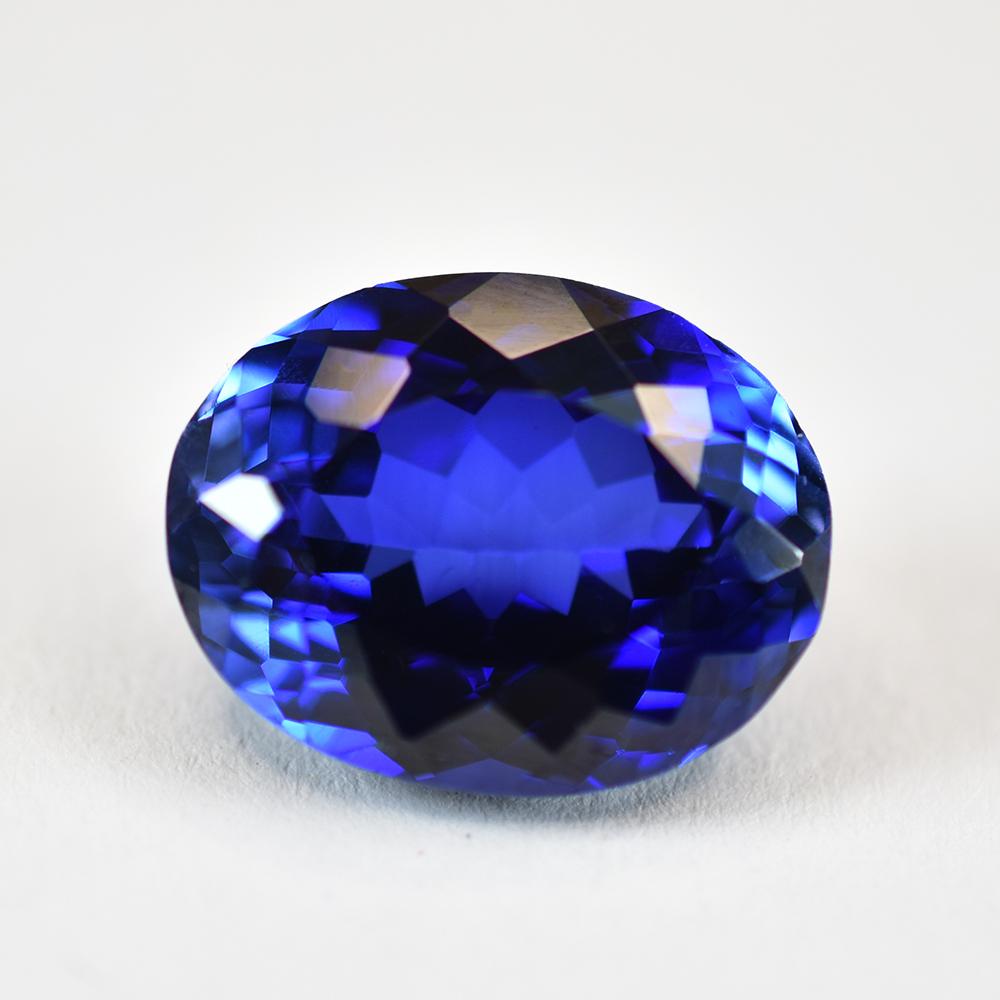 

Natural Blue Tanzanite 14.1ct Oval Cut Certified Loose Gemstone 15.6 mm approx. синій