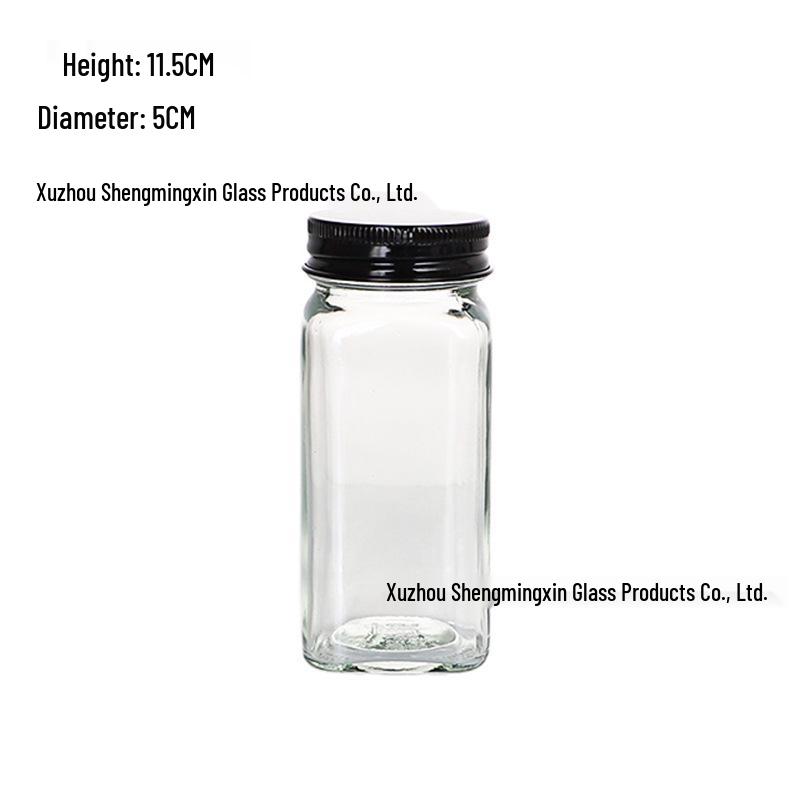 Bamboo Lid Glass Spice Jar with Flip-Top