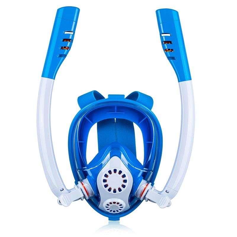 Full Face Snorkeling Mask Double Tube Silicone Full Dry Diving Mask Adult Swimming Mask Diving Goggles