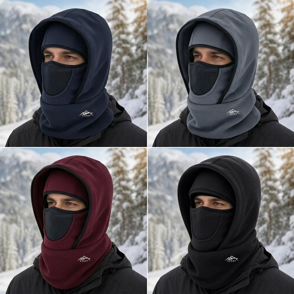 Unisex Snow Mountain Sports Soft Balaclava - Autumn/Winter Run Windproof Thermal Full-Face Mask -  Face and Neck Protection Cold-Weather Hat