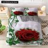 Red Rose King Queen Duvet Cover Romantic Flower Bedding Set Valentine's Day Quilt Cover Couples Floral Polyester Comforter Cover