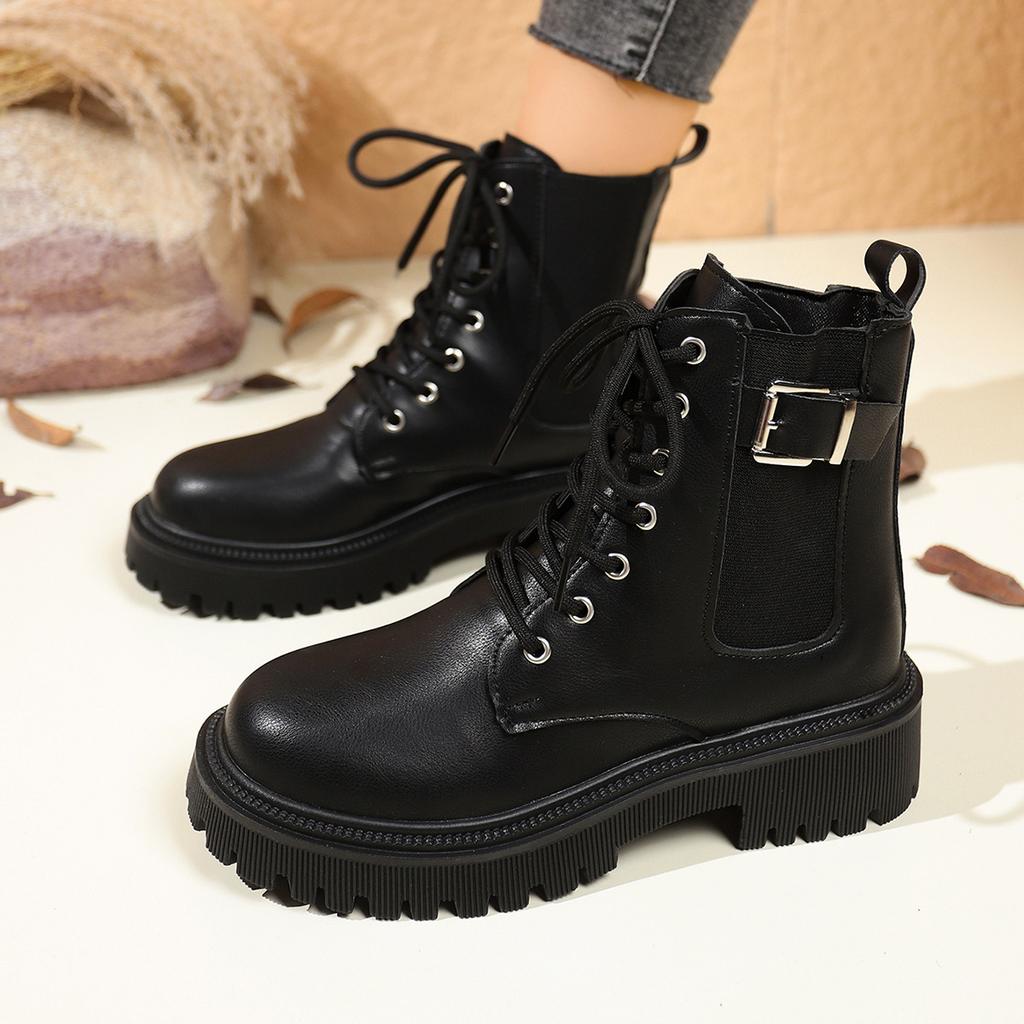 British Martin boots women's autumn and winter new fashion platform short boots large size women's boots