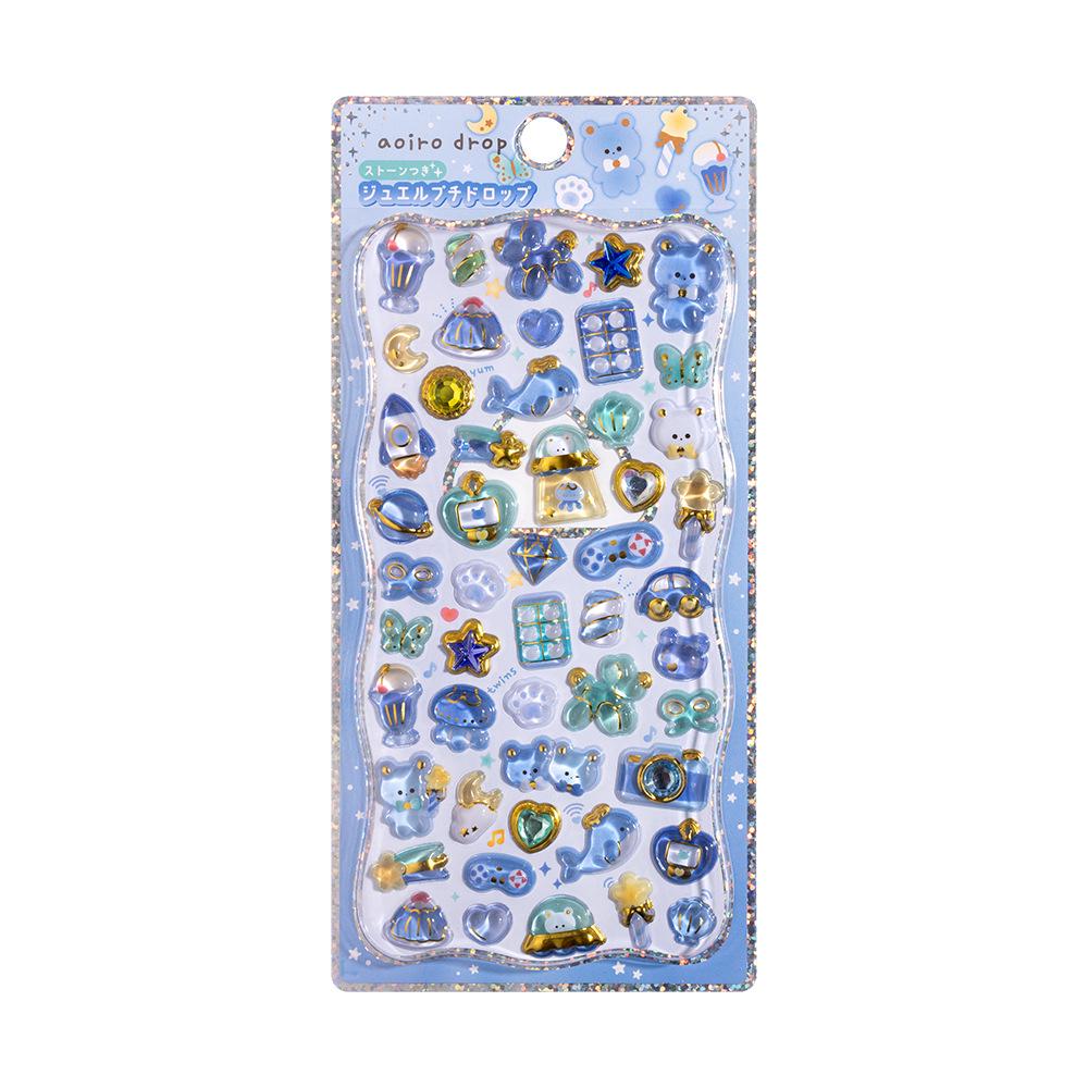 Shangle Rainbow Gradient Cute Cartoon 3D Crystal Embossed Sticker Decals