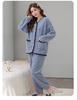 2024 Spring & Autumn Coral Fleece Pajama Set: 3D Jacquard Flannel Long Sleeve Cardigan Homewear