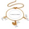 Tassel Pendant Heart Butterfly Moon Anklet For Women 2026 Beach Vacation Summer Waterproof Chain Foot Chain Jewelry Fashion Gift