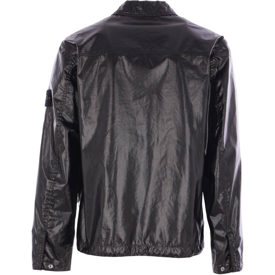 Stone Island Solid Color Polo Collar Single Breasted Long Sleeve Jacket Men Jackets Black K1S1512000-01S0022-V0029