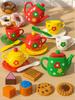 Afternoon Tea Set for Girls Cake Dessert Playhouse Kitchen Toys Kids Holiday Christmas New Year Gifts
