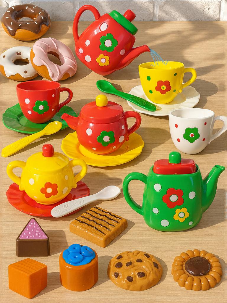 Afternoon Tea Set for Girls Cake Dessert Playhouse Kitchen Toys Kids Holiday Christmas New Year Gifts