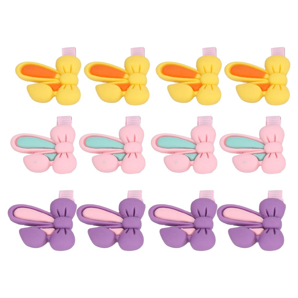12pcs Pet Hair Clips Bunny Ear Design Resin Dog Grooming Hairpins for Long Haired Cats Puppies