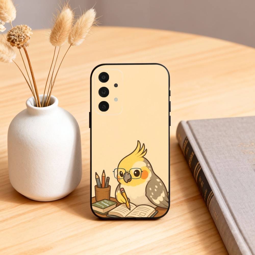 

C-Chubby Cockatiel Parrot Bird Phone Case For Samsung S25,24,23,22,30,21,10,9,Ultra,Plus,Lite,FE,4,5 G Soft Black Case Samsung S25