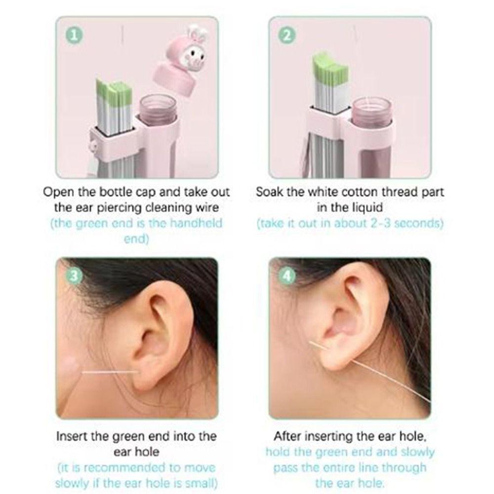 Paper Line Earring Hole Cleaner Effective Pierced Ear Cleaning for Adults