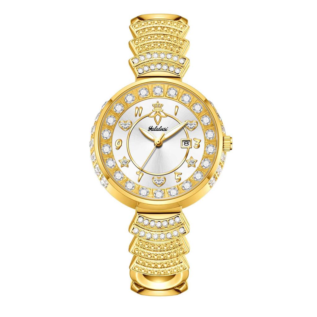Damenuhr Luxus Strass Goldarmband Uhren Exquisites Kleines Rundes Zifferblatt Damen Armbanduhr Geschenke