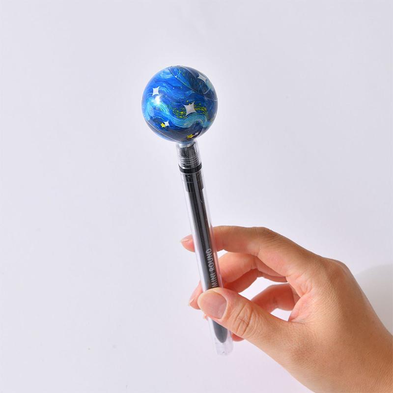 Creative Rotating Planet Pen Spinning Decompression Pen Stress Relieve Rotating Gel Pens Student Stationary