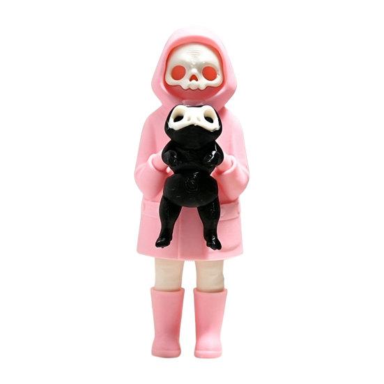 Skull Grim Reaper Frog Statue, 3D Printed Spooky Cute Grim Reaper Figurine for Halloween Home Tabletop Bookshelf Decor B