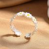 Silver-Plated Daisy Flower Open Ring for Women - Elegant High-End Design