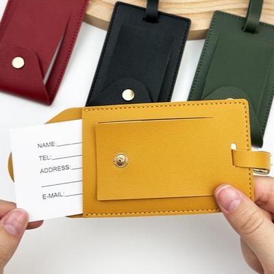 Gepäckanhänger PU-Leder Koffer ID-Adress-Namenshalter Gepäck-Boarding-Anhänger Damen Herren Reiseaccessoires Tragbares Etikett