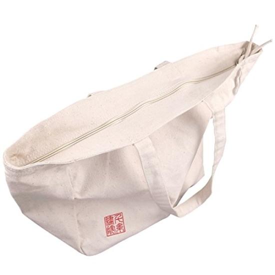 Thick Indian cotton canvas natural tote bag red old seal (Senshishuin) (Senshishuin embroidery)