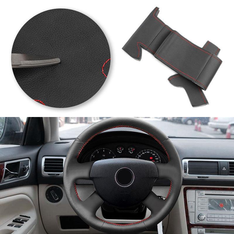 Car Accessories Microfiber Leather Steering Wheel Cover Trim For VW Caddy 2003-2006 Caravelle 2003-2009 Transporter T5 2006