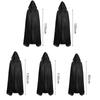 Halloween Cape Black Hooded Medieval Wizard Robe Cosplay Costume Adults Kids Halloween Performance Cloak