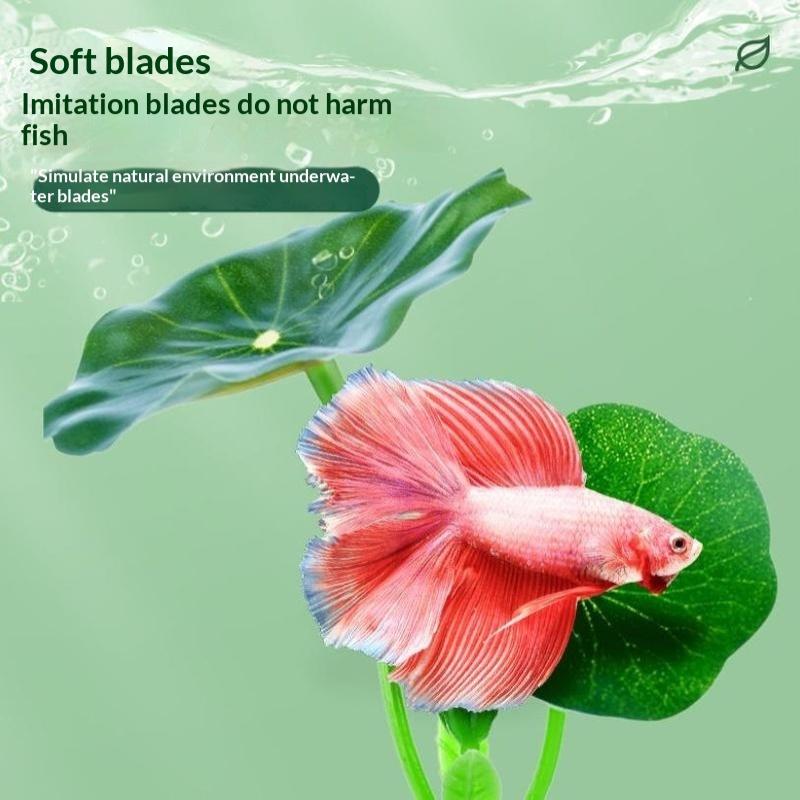 Betta Fish Rest Leaf Reusable Simulated Plastic Lotus Leaf Aquarium Accessory for Betta Hiding Resting Fish Tank Decor