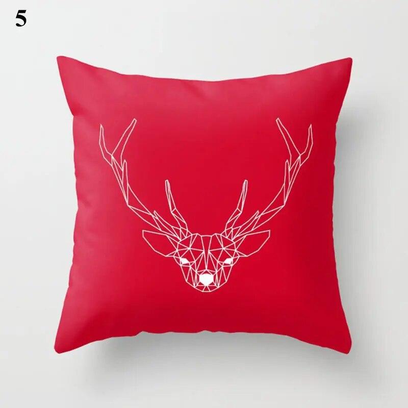 Red Cushion Cover Geometric Print Pillowcase  Wedding Decor