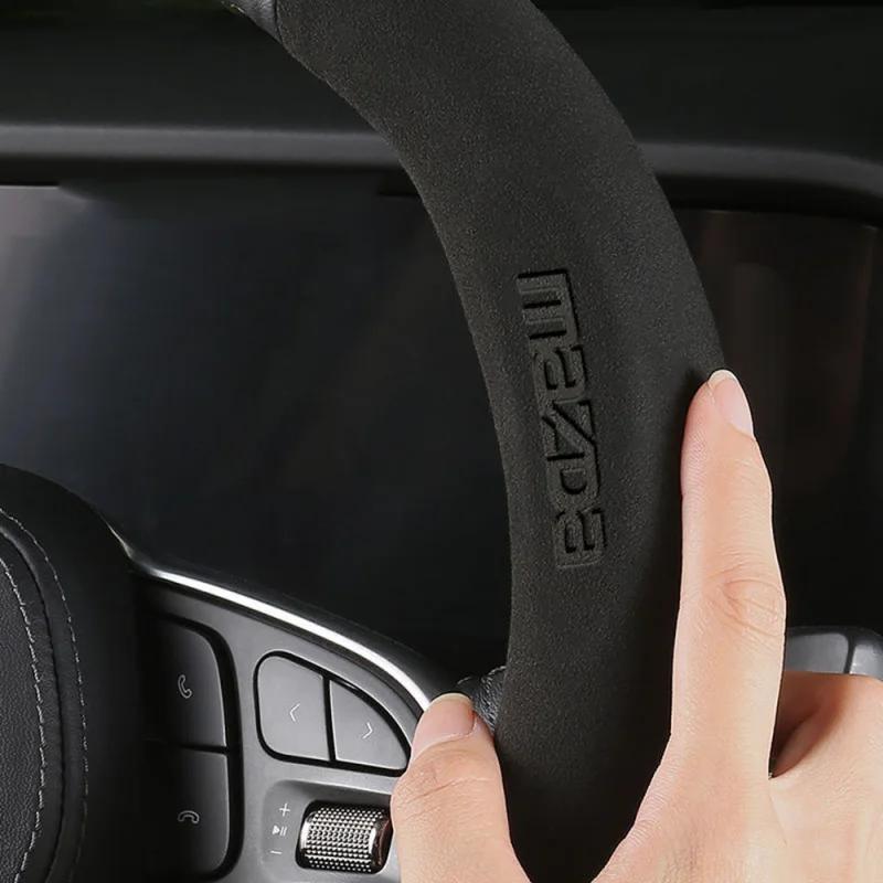 38cm car leather steering wheel cover carbon fiber for Mazda CX-30 CX-3 CX-8 CX-5 CX3 CX5 CX4 cx30 cx8 car accessories ca1