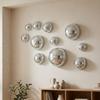 5 Pezzi Specchio Metallico Palla da Discoteca Arte da Parete Semicerchio a Cupola Decorazione da Parete Disco Soggiorno