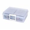 16-Compartment Plastic Photo Storage Box with Handle - Transparent Photo Organizer Case for Photos, Cards, Stickers, Seeds