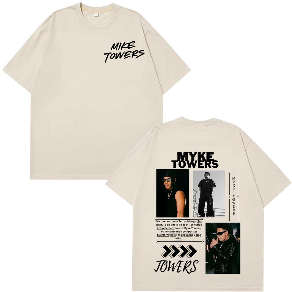 Myke Towers Young Kingz 2026 Album Tour Cover Tshirt Unisex Unisex Fashion Hip Hop T Shirts Shortsleeved Casual Cotton T Shirts