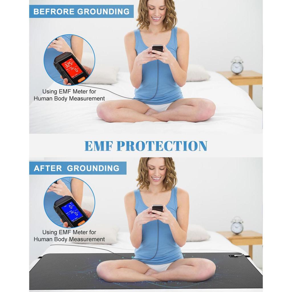 Jordingsmatte for søvn – 27"×60" Queen Size, Lindre stress og smerte, Gjenopprett kontakt med jordens energi, Inkluderer ledning og testpenn for innendørs bruk