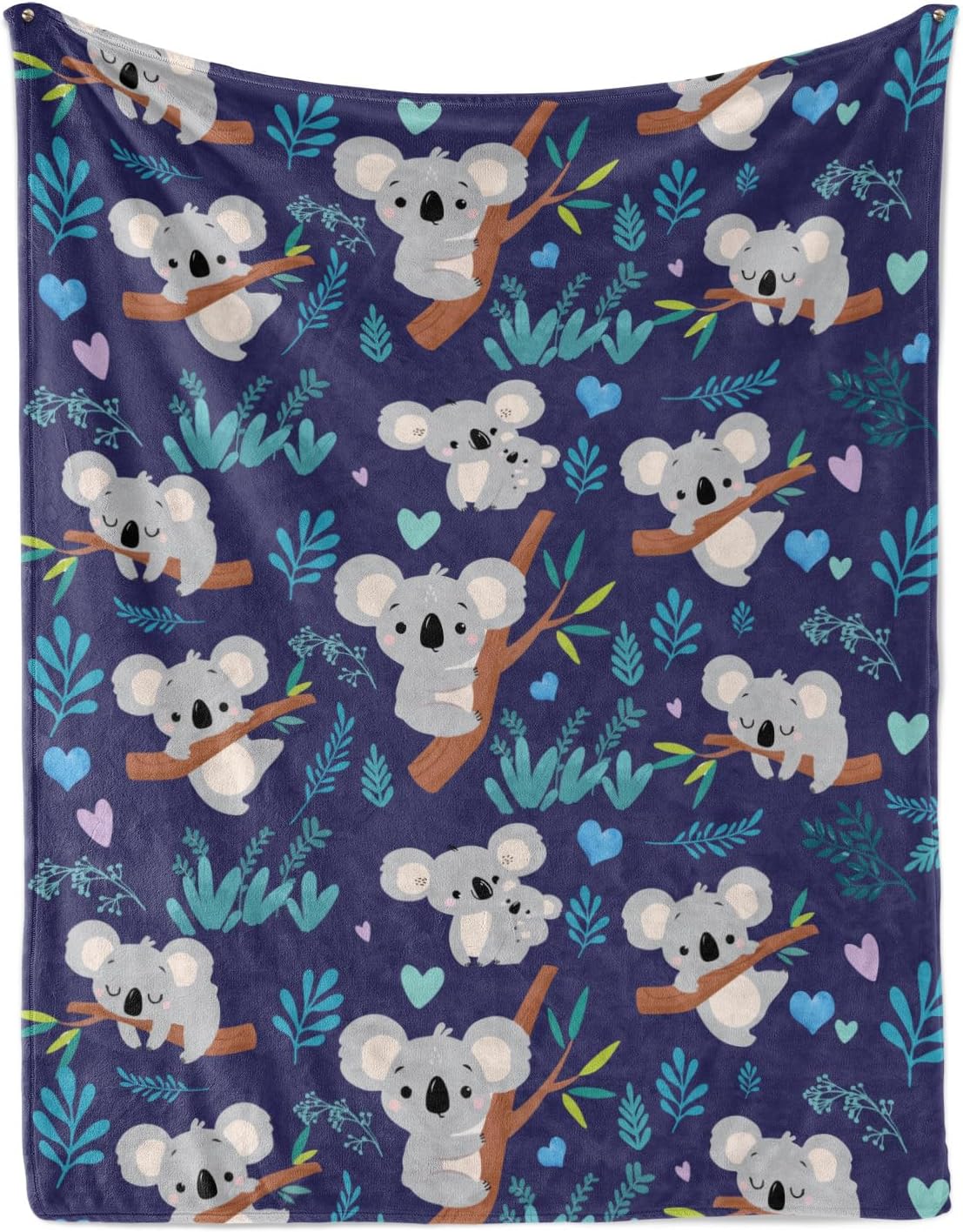 Koala Blanket Soft Flannel Lightweight Throw Blanket Koala Bear Present for Kids Girls Boys All Season Animals Blankets for Sofa Size: 75*100cm, Weight: 230 GSM