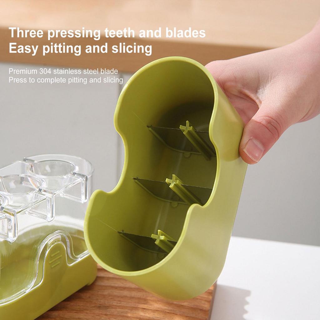 Костовыдавливатель для вишни и зизифуса Easy-Press с 3 отверстиями, пластиковый кухонный инструмент для эффективного удаления косточек, ручной пресс