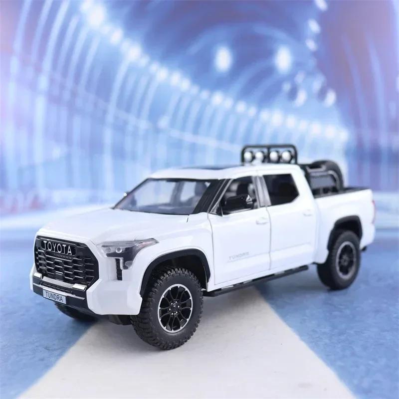 

1:24 Toyota Tundra Pickup Off-road vehicle Diecast Metal Alloy Model car Sound Light Pull Back Collection Kids Toy Gifts A591