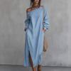 2026 European & American Fashion One-Shoulder Slit Long Dress