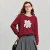 Chuyu Women's Colorblock Botanical Jacquard Knit Top