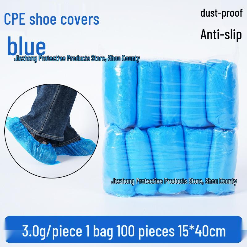 Thickened Waterproof Deodorant CPE Disposable Shoe Covers (100 pcs)