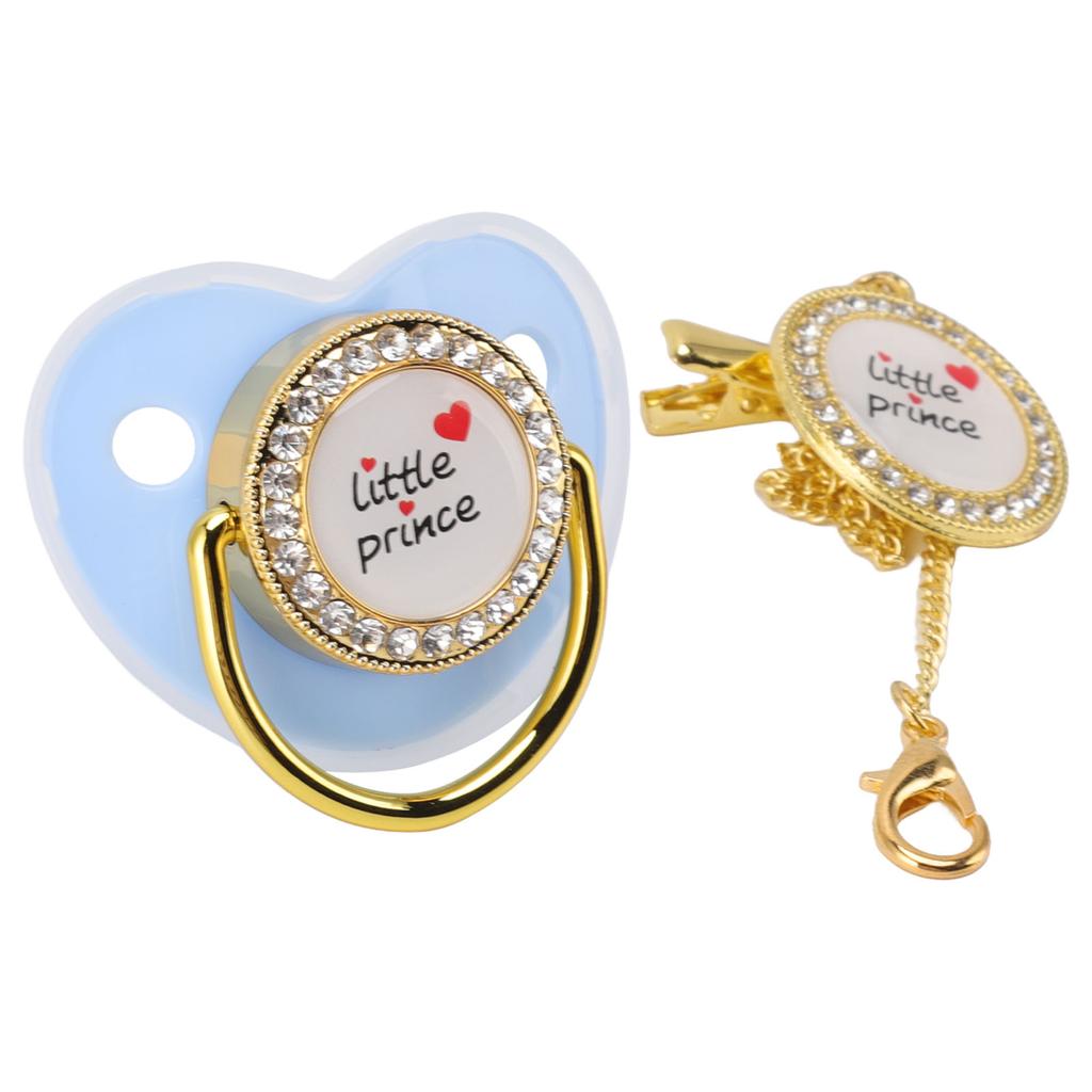Baby Luxury Pacifier BPA   Little   Rhinestones Golden   Newborn Dummy Soother for 6 to 18 Months Baby