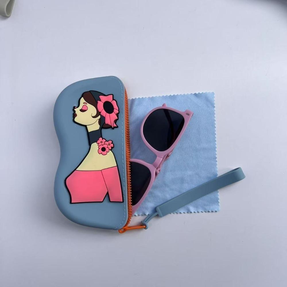 

New Multifunctional Glasses Bag Dustproof Silicone Small Items Bags Waterproof Eyeglasses Box світло-синій колір