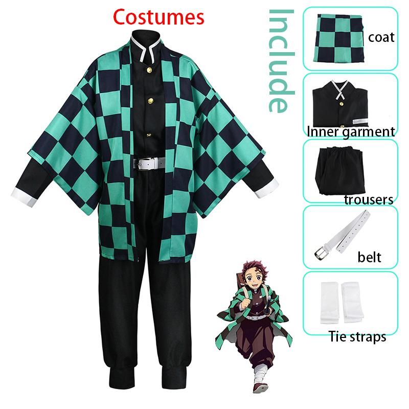 Ysir Kamado Tanjirou Cosplay Costume Halloween Anime Cosplay Cartoon Kimetsu No Yaiba Costume for Kids for Adult Gifts