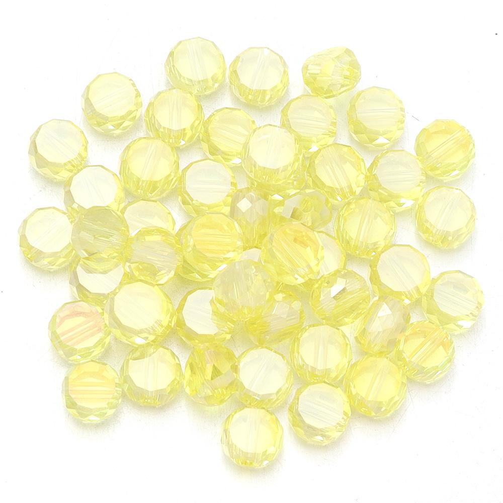 30Pcs Flat Round Faceted Crystal Beads Colorful Glass Beads Loose Spacer Beads For Jewelry Making DIY Bracelet Necklace Crafts