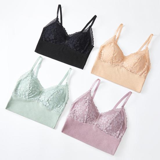 Damska kamizelka termiczna 2 w 1 na jesień i zimę, biustonosz bezszwowa koronkowa z regulowanymi ramiączkami, nadająca się do prania w pralce, bielizna do codziennego noszenia w domu