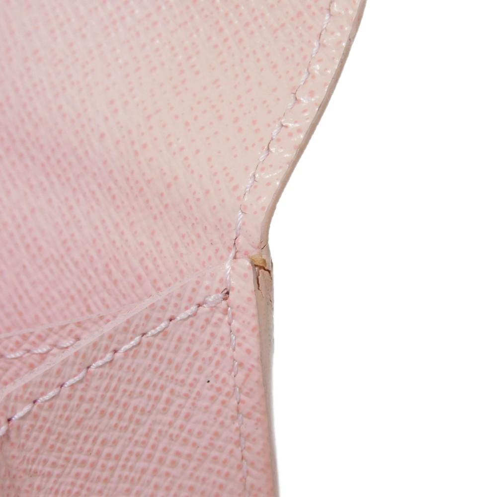 Used 12564 Portefeiulle Kaisa N61227 7940 Logo Ebene Brown Pink Bifold Two-tone Damier Rose Ballerine Ladies from Japan