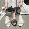 Fashion Plus Size 2025 Summer New Open Toe Slippers Women Hot Sale Round Toe Hollow Weave Flat with Sandals Fashion Daily Beach Slippers