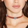 Bohemian Turquoise Choker Velvet Flower Necklace Vintage Retro Design Fashion Jewelry Chic Elegant Women Accessory