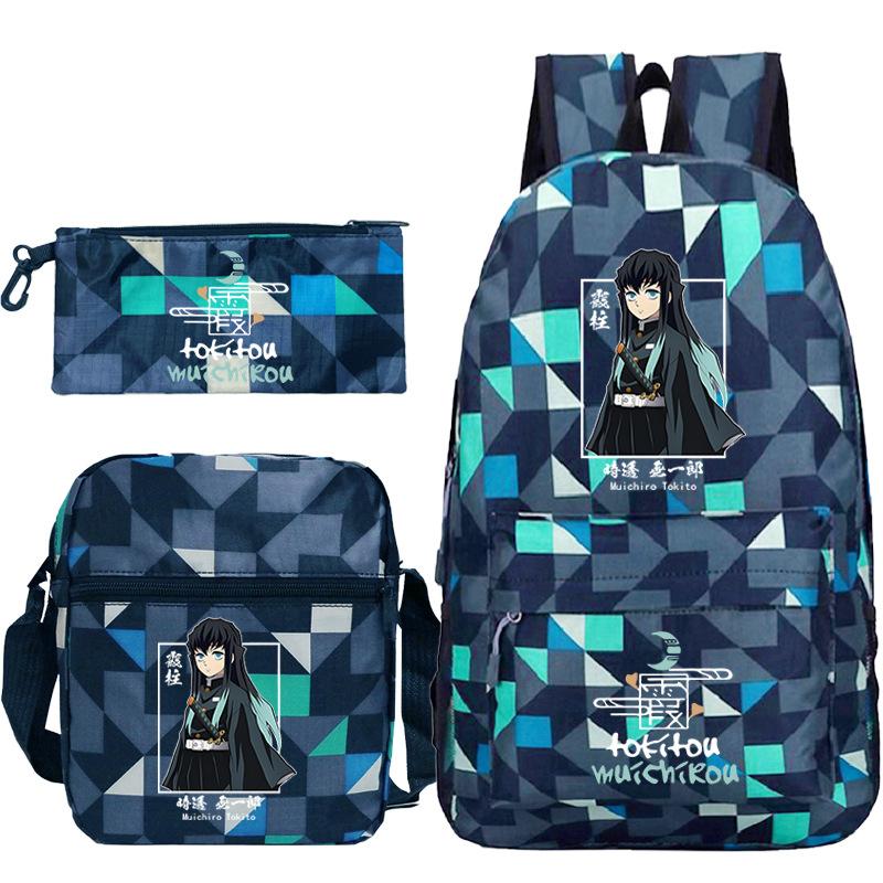 Demon Slayer Ghost Annihilation Blade Primary School Bag New Pencil Case Stationery Set
