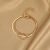 Metal circle chain geometric foot decoration simple double ring snake bone chain set anklet women