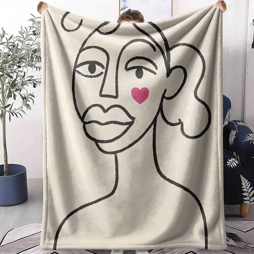 Abstract Art Throw Soft Flannel Throw Summer AC Blanket Lightweight Cool Nap Blanket for Sofa Bed Couch Travel 75X95CM