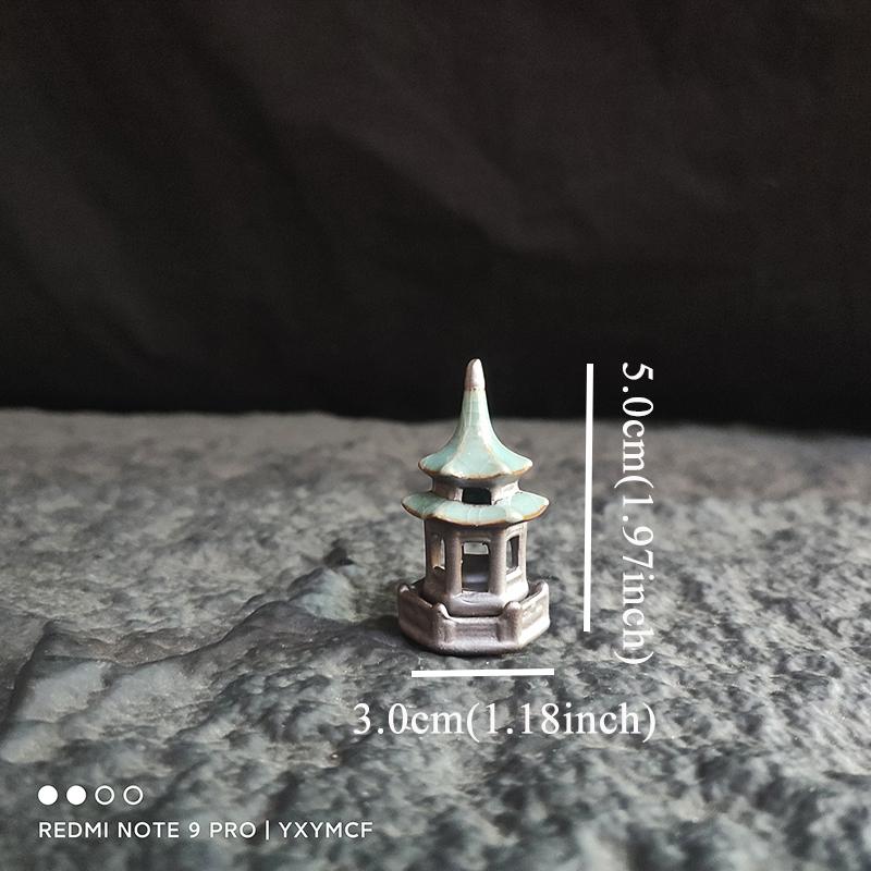 

Y Mini Ceramic Pagoda Handcrafts Tea Pet Ornaments Micro Landscape Garden Figurines for Home Decore Succulent Bonsai Decoration