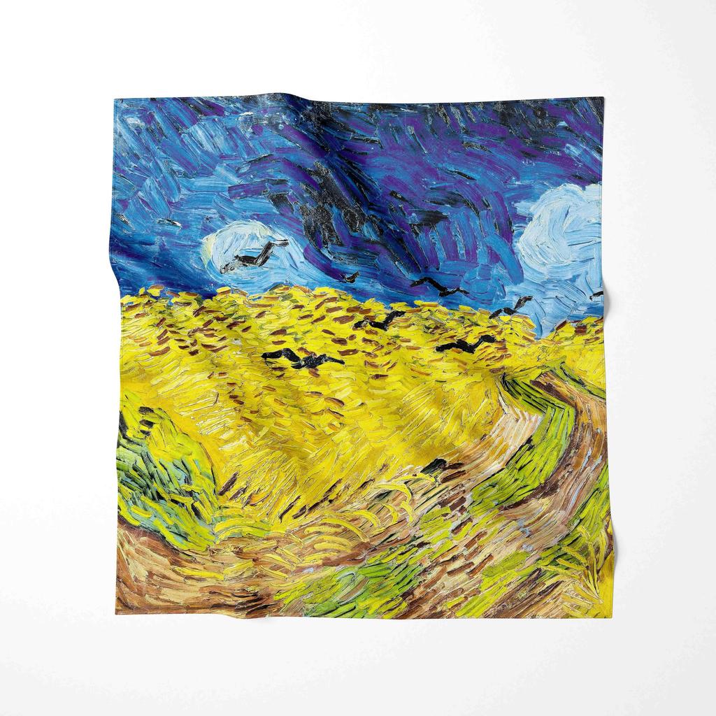70CM New Luxury Van Gogh Oil Painting Brand Women Pashmina Neckerchief Scarves Shawl Wraps Designer Bufandas Female Foulard