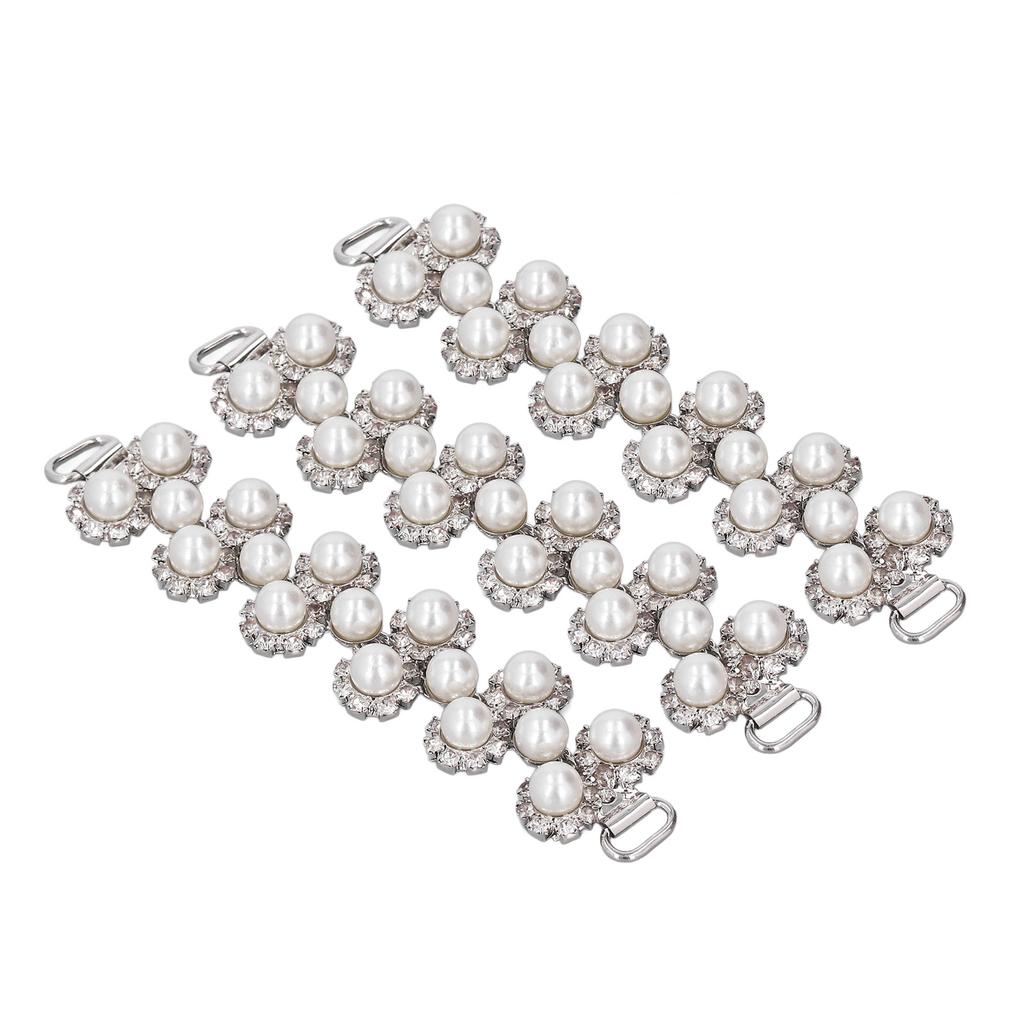 10pcs Pearl Bag Chain Polishing Process Exquisite Pearl Chain Strap with Metal Clasp for Phone Case